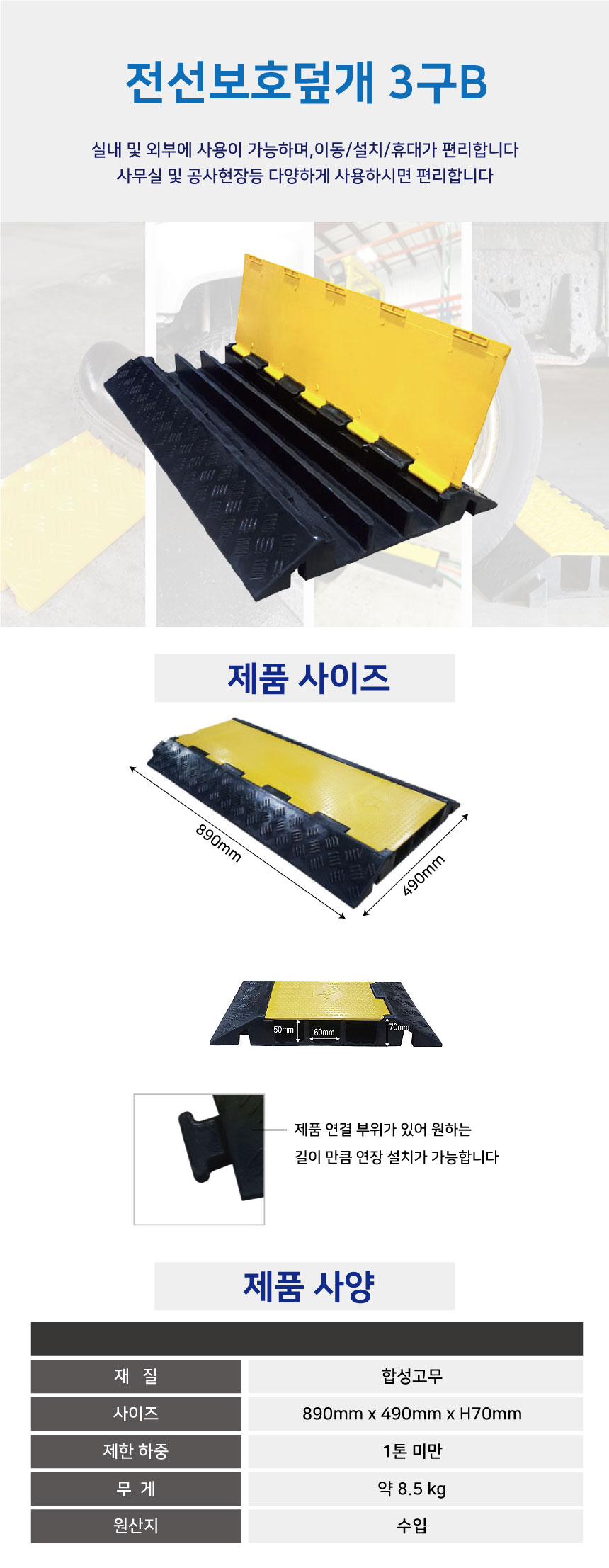 전선보호덮개/WS/3구B890*490*H70