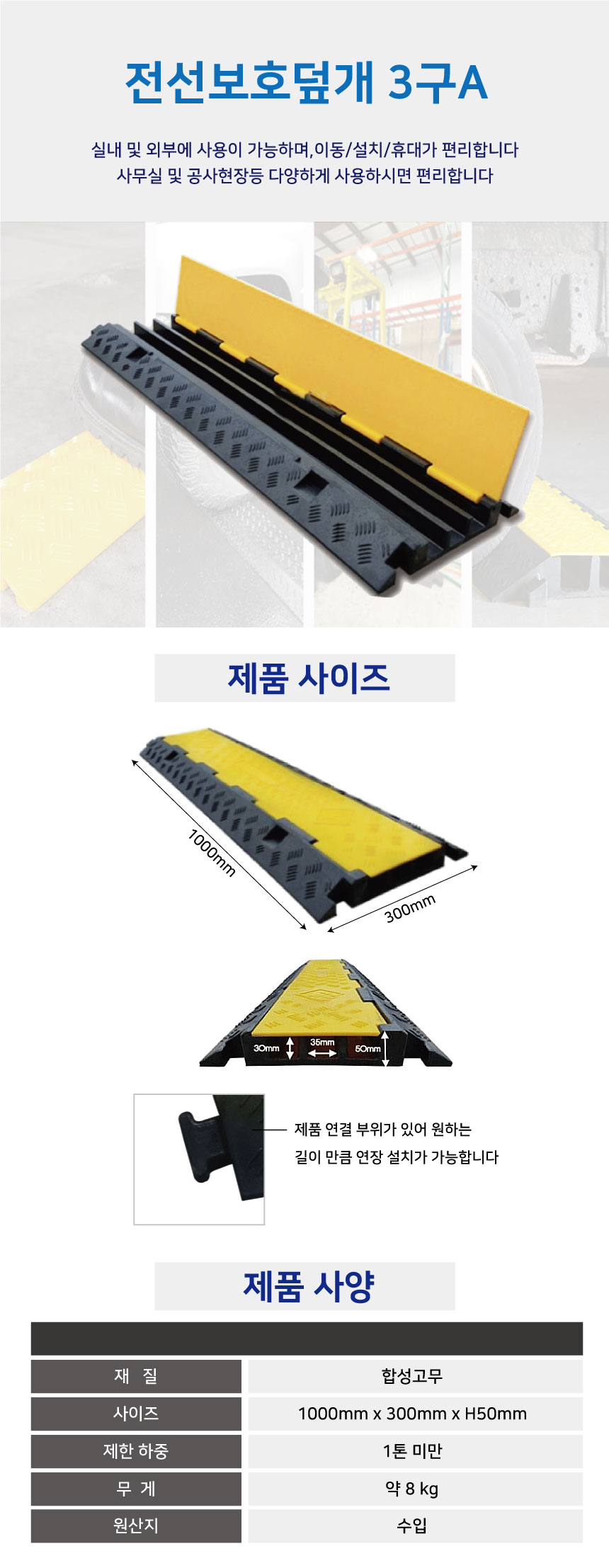 전선보호덮개/WS/3구A1000*300*H50